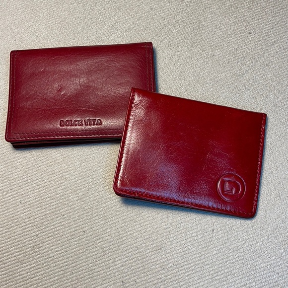 RED LEATHER CARD HOLDER WALLET (2)